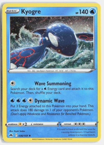 Kyogre 036 159 holo rare - 036/159,