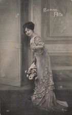 CP BONNE FETE FEMME ELEGANTE