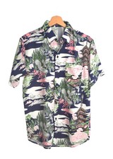 Chemise hawaienne bleu marine