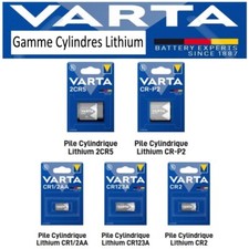 Pile CR1/2AA CR2 CR123A 2CR5 CR-P2 ( au choix ) - Lithium Cylindre VARTA 3V 6V