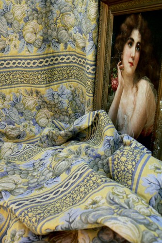 Ancien tissu ameublement - ancien,