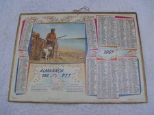 calendrier ptt - almanach de la poste 1967 - chasse au gabion