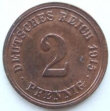 Pièce Allemande Empire Allemand 2 Pfennig 1915 F En Extrêmement Fine