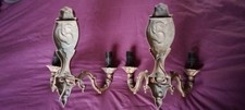 Ancienne paire d'appliques murales style art déco  patine bronze   lampe lustre