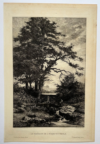 Barrage etang merle gravure - du,