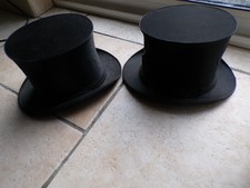 2 Chapeaux claques Haut de forme satin