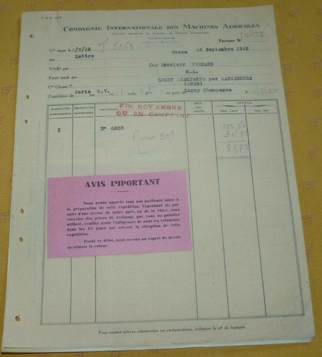 Ancienne facture compagnie - ancienne,