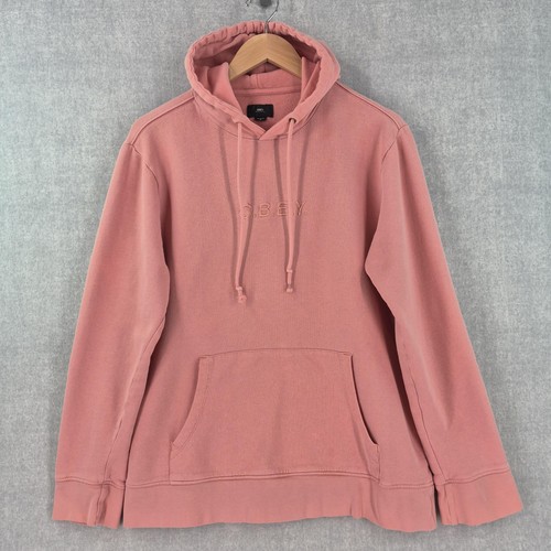 Obey hoodie mens - m, rose