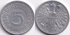 5 Schilling 1952 Autriche Osterreich - Aigle portant l'écusson autrichien