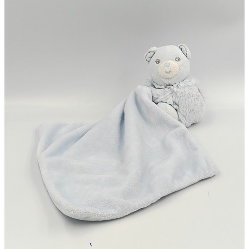 Doudou plat ours bleu mouchoir