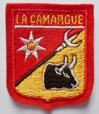 Blason ancien CAMARGUE Taureau Insigne Patch ecusson tissu circa 1950/1970