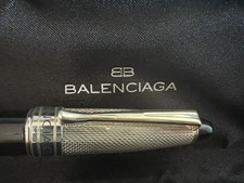 BALENCIAGA Stylo À Plume Laque Noire À Cartouche Point Iridium Garantie