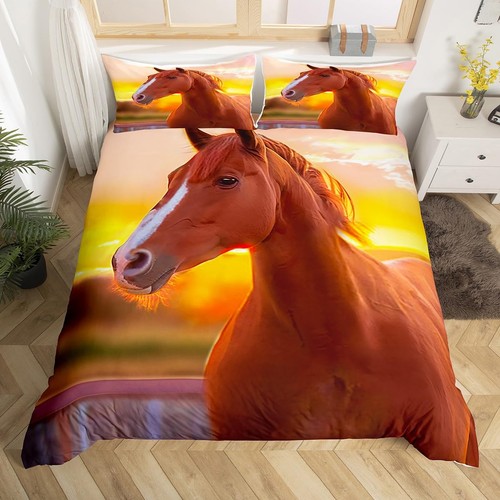Parure lit imprimé cheval - lit,