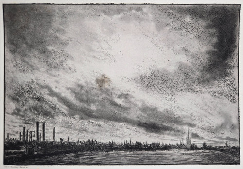 Eau forte originale 1912 omer - eau,