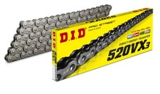 Chaine transmission moto DID 520 VX3 X-Ring Noir/noir 112 maillons