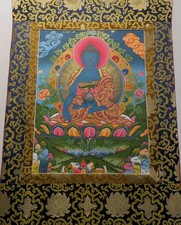 Tibet thangka peinture - peinture, bleu