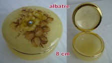 petit COFFRET en ALBATRE  impeccable-8 cm-couvercle a charnière