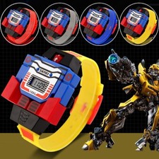 Enfants Garçons Enfants Numérique PU Montre Transformers Cartoon Montre-bracelet