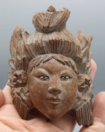 Ancien masque bois asie - bois,