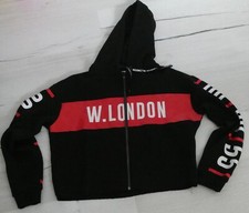 T36 S :  Veste zippée à capuche noire JENNYFER