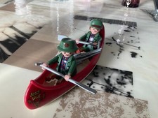 PLAYMOBIL  MONTAGNE - Canoe Rouge avec Rame Cabane des Pêcheurs 