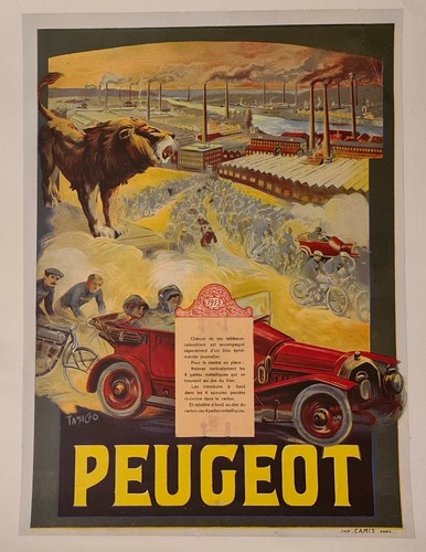Tamagno peugeot 1913 affiche - 1913,