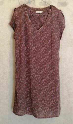 Robe droite légère rose col