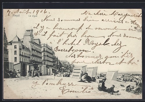 Cpa heyst digue 1906 - cpa, heyst,
