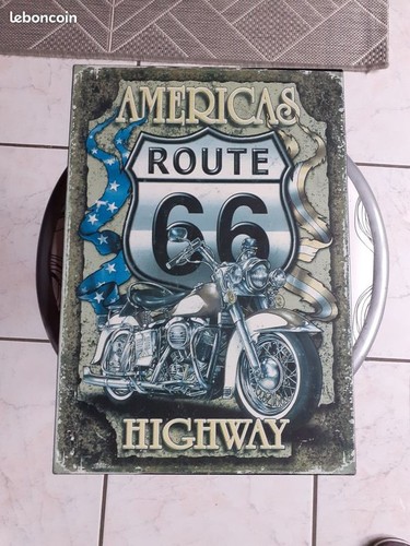Plaque émail route 66 - émail,