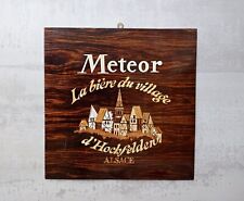 -- ANCIENNE BELLE PLAQUE Lithographiée Publicitaire Bière Brasserie METEOR --
