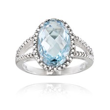 925 Argent 4.4ct Topaze Bleu