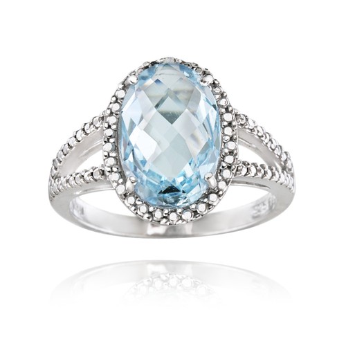 925 argent 4ct topaze bleu - topaze,