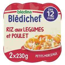 lot 3x2 Plat bébé dès 12 mois riz aux légumes et poulet Blédichef BLEDINA 230 gr