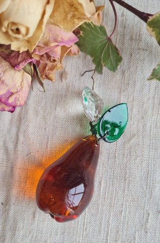 Ancienne pampille lustre fruit - pampille,
