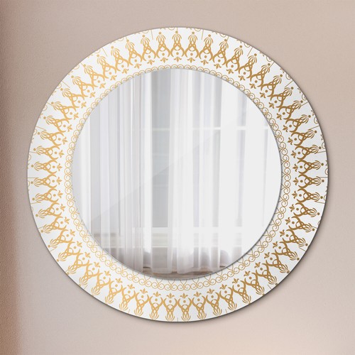 Mural rond miroir avec cadre - mural,