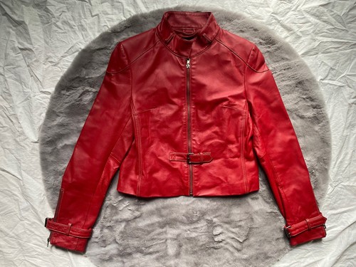 Blouson racing cuir rouge - blouson,