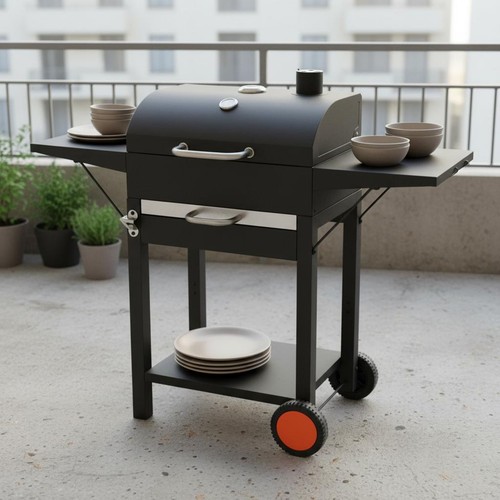 Barbecue charbon roulettes - barbecue,