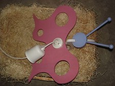 Suspension / Lustre papillon en bois - Luminaire chambre d'enfant en bon état