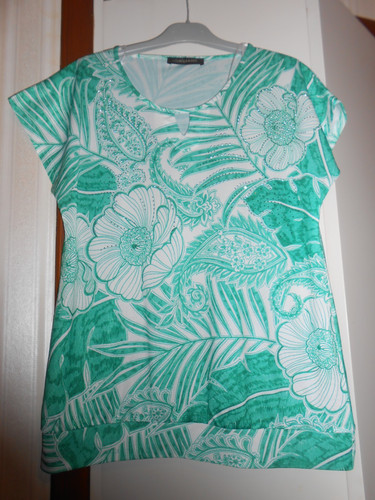 Magnifique top fleuri - , blanc