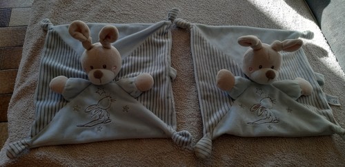 Lot doudou plat lapin bleu - lot, 2