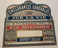 Ancien Vide Poche Mural Publicitaire Assurance Générale 1923