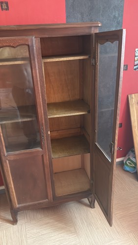 Bibliothèque bois vitrée - bois,