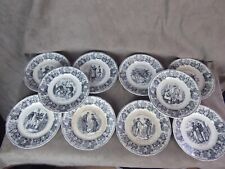 Lot de 10 ASSIETTES XIXème à décor, J. Vieillard & Cie.