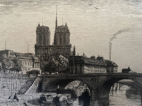 Eau forte notre dame paris - eau-forte, de