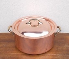 Cocotte ronde, d 20 cm MADE IN FRANCE, MAUVIEL ? cuivre étamé alimentaire TBE