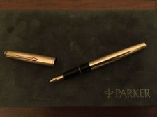 Vintage Stylo Parker Double OR LAMINE FOUNTAIN PEN Duofold Lady Near Mint Boxed