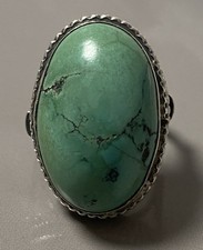 25grs BAGUE ARGENT MASSIF TURQUOISES NAVAJO AMÉRINDIEN NATIVE STERLING VINTAGE