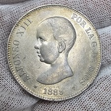 1889 5 Pesetas Spain Alfonso