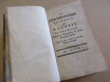 LE CHANSONNIER FRANCAIS OU RECUEIL CHANSONS ARIETTES VAUDEVILLES PARTITIONS 1760
