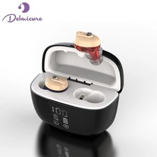 Delmicure VHP-1633 Aides auditives avec étui de chargement portable, beige